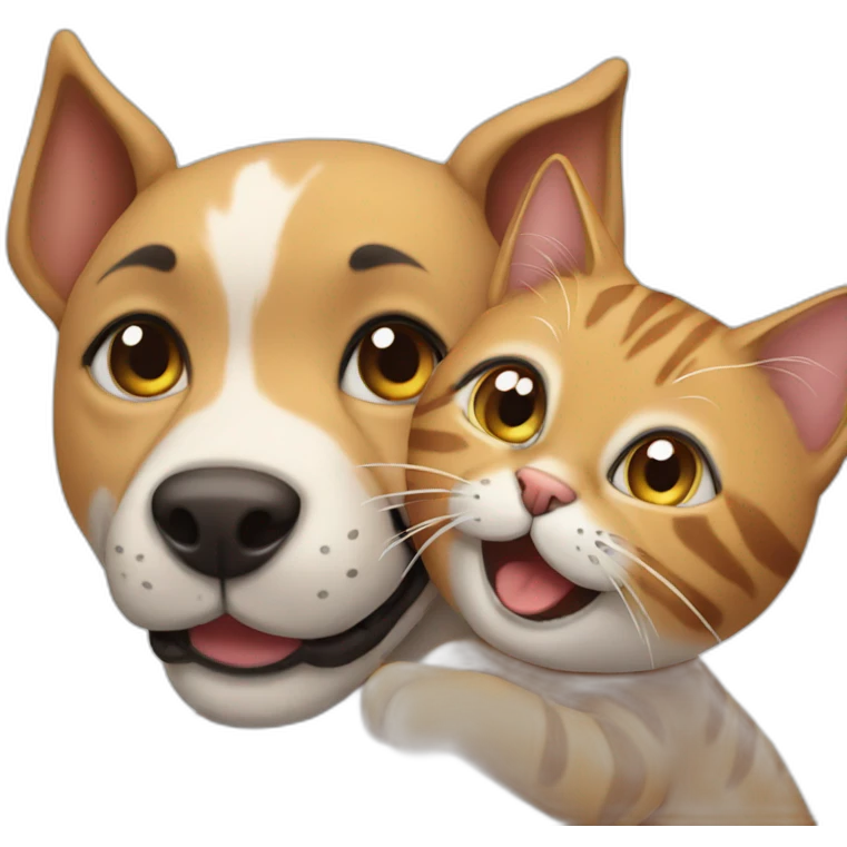 Dog playing with a cat emoji