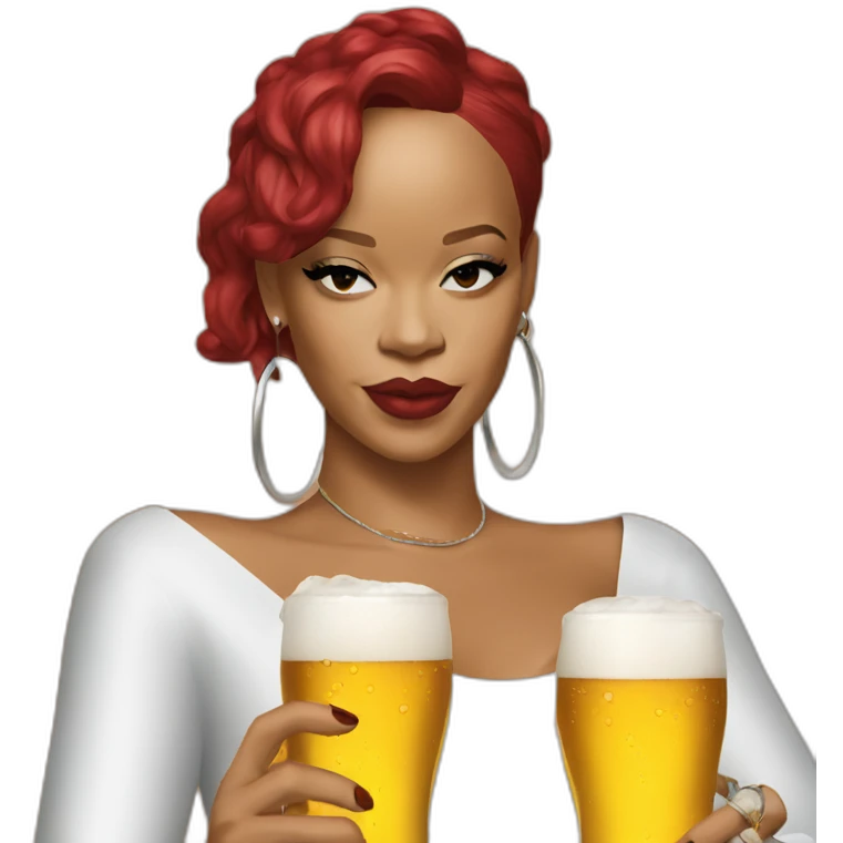 Rihanna drinks beer emoji