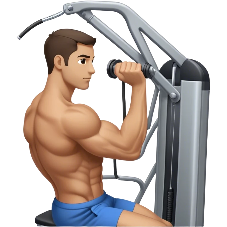 side-view man cable-machine tricep-pushdown emoji