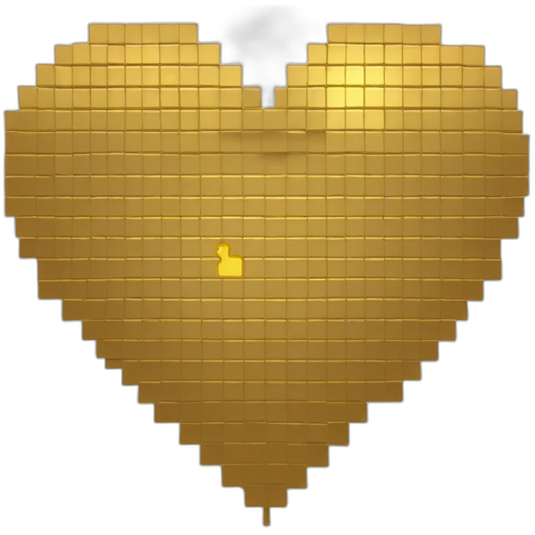 8-bit Golden Heart emoji