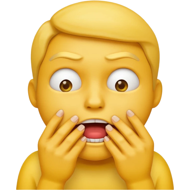 Yellow emoji figure biting nails emoji