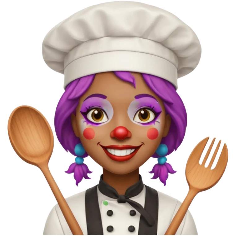 black woman clown chef emoji