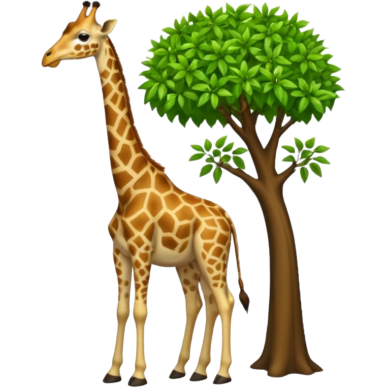 giraffe eating leaves from a tree emoji