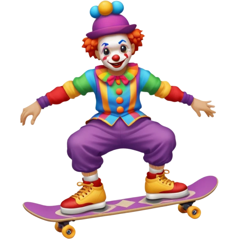 skater clown skating emoji