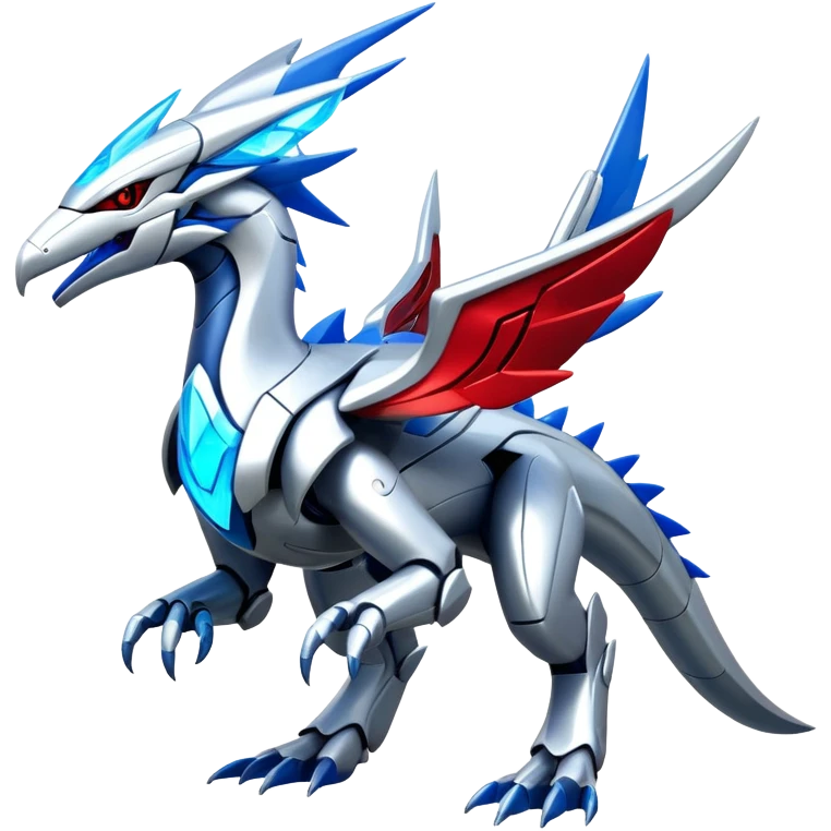 Futuristic Modern Epic Legendary Shiny Cyber-Latios-Dialga-Reshiram-Creature, (full body) emoji