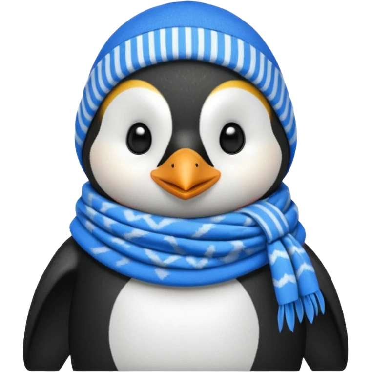 penguin with blue scarf and balaclava  emoji