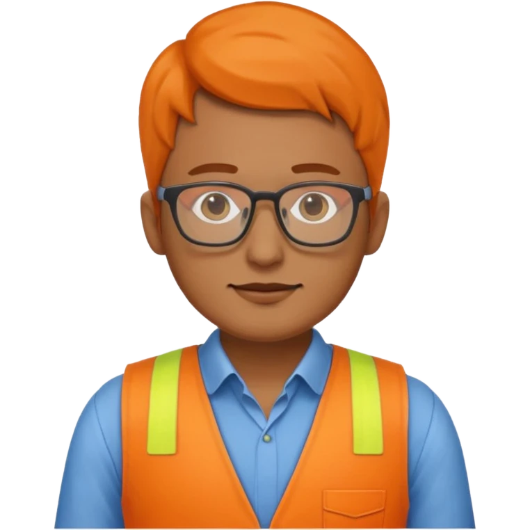 CAD technician in orange waistcoat  emoji