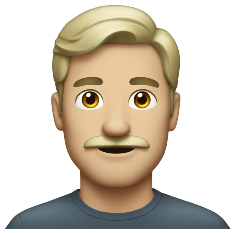White guy with mustache  emoji