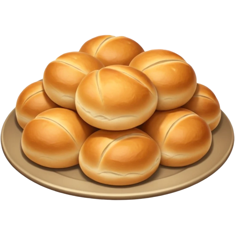 A plate of bread rolls emoji