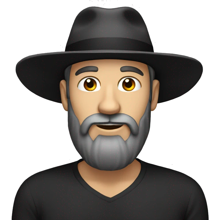 White man with long black beard and backwards hat emoji