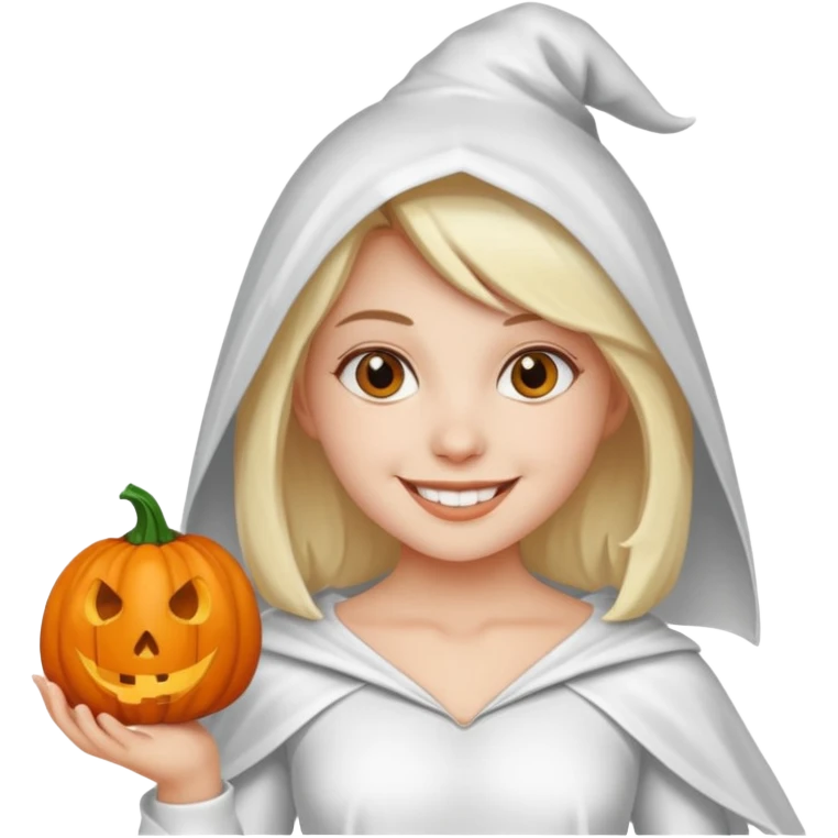 girl with Halloween white costumes emoji