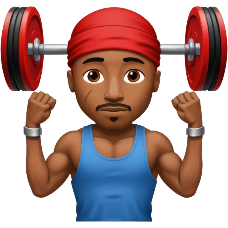 tupac lifting weights emoji
