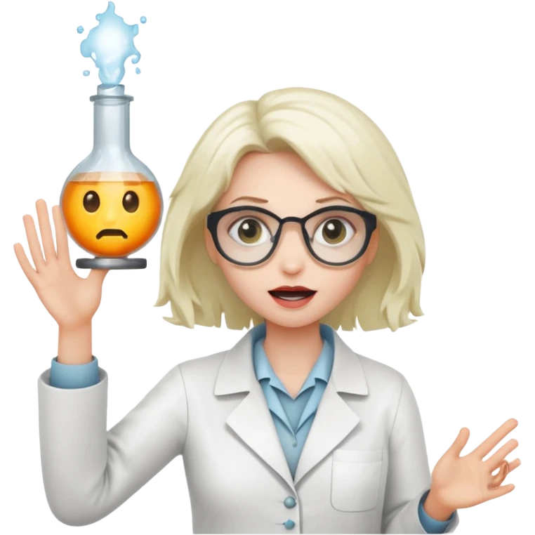 Crazy Girl mad scientist holding large blank sign emoji