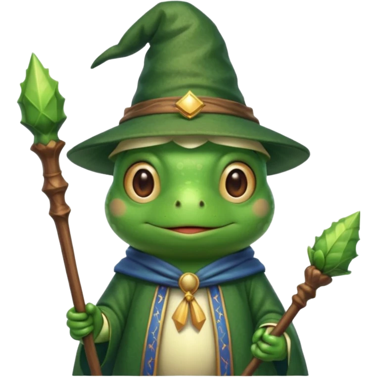 cute frog wizard emoji