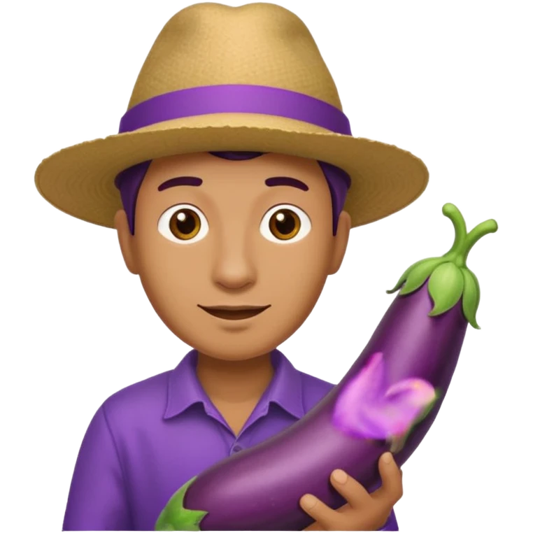 Man and long eggplant emoji