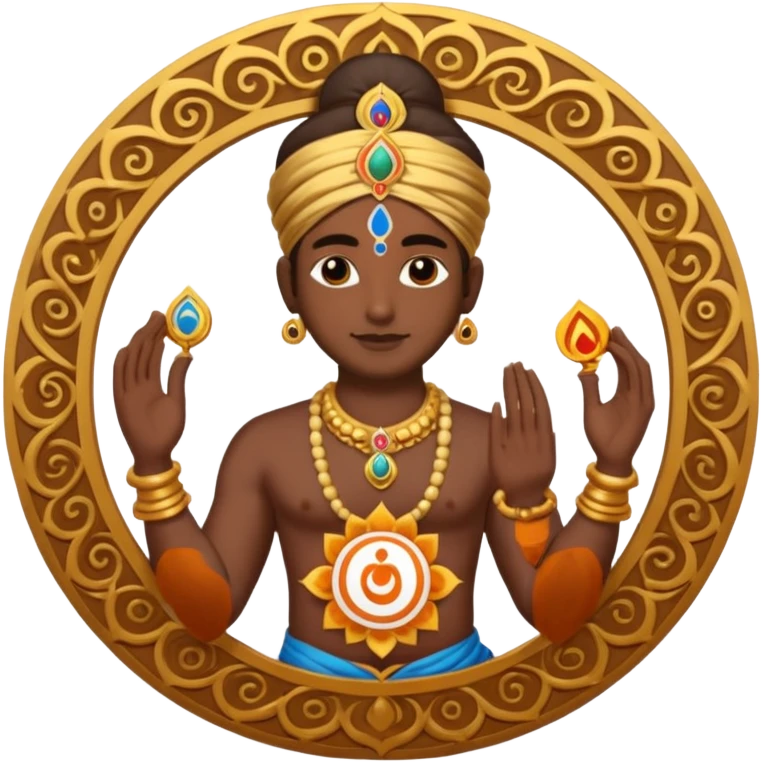 Made an emoji with surdarshan chakrr in krishna hand emoji