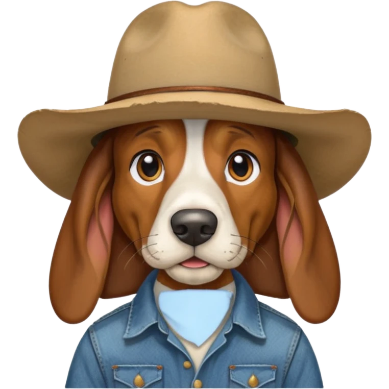 toothless hillbilly basset hound wearing a stetson emoji