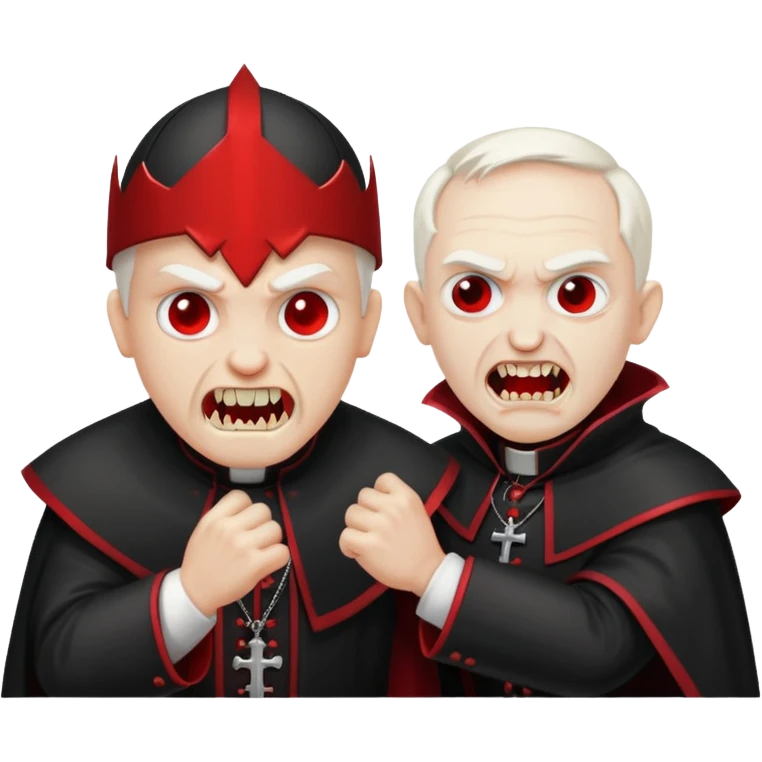 Pope fighting vampire  emoji