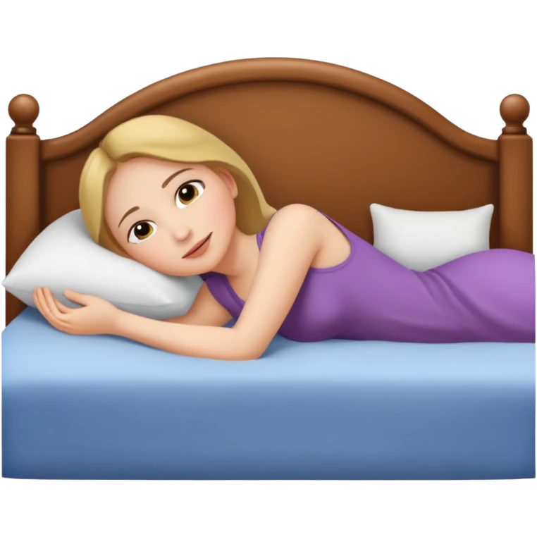 Femme qui cambré allongée sur son lit  emoji