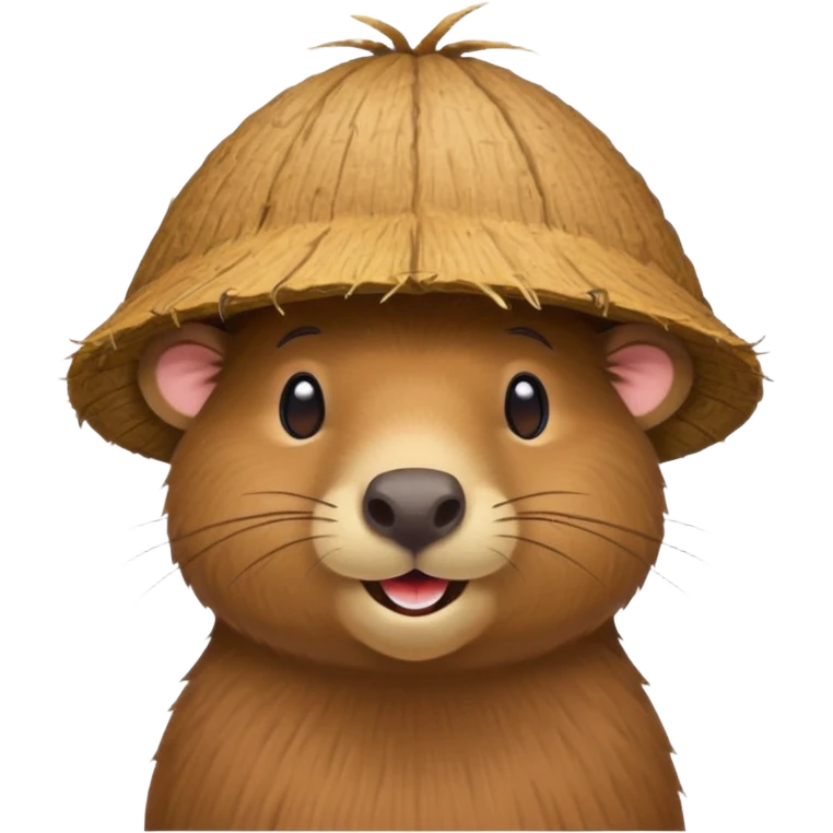 capybara with coconut hat emoji
