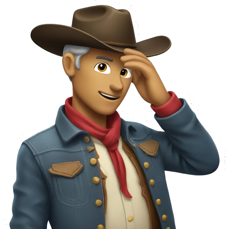 A cowboy tipping his hat emoji