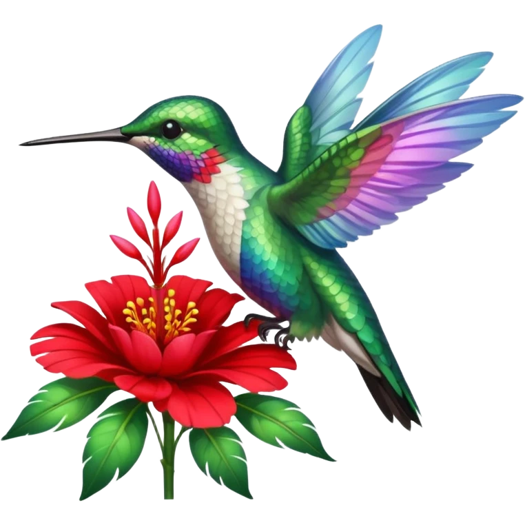 hummingbird drinking nectar from flower emoji
