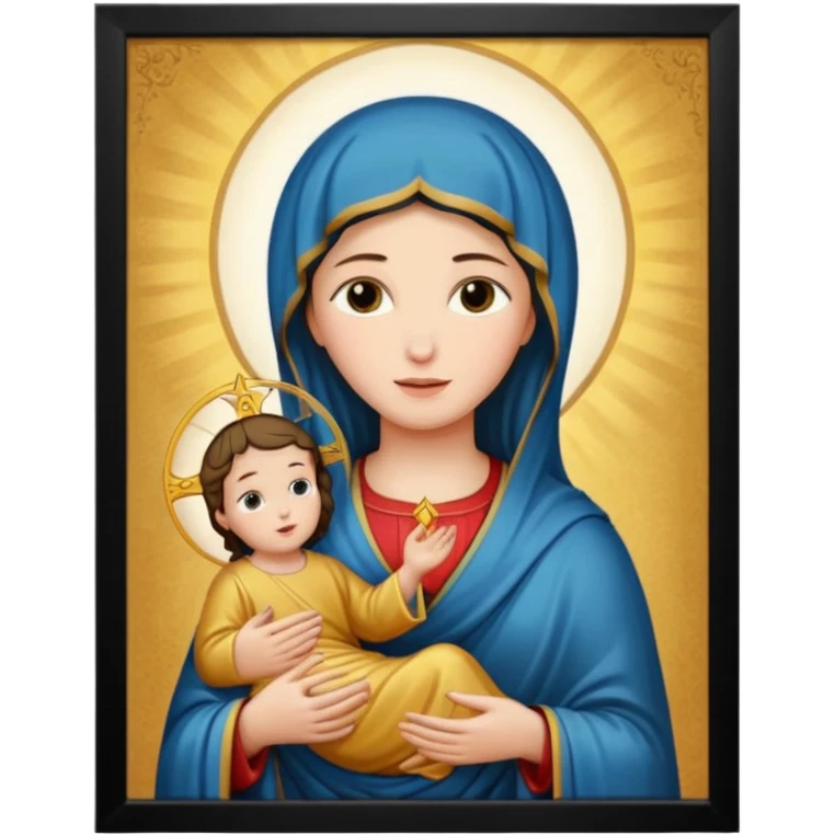 Image of the Mother of God in a frame emoji