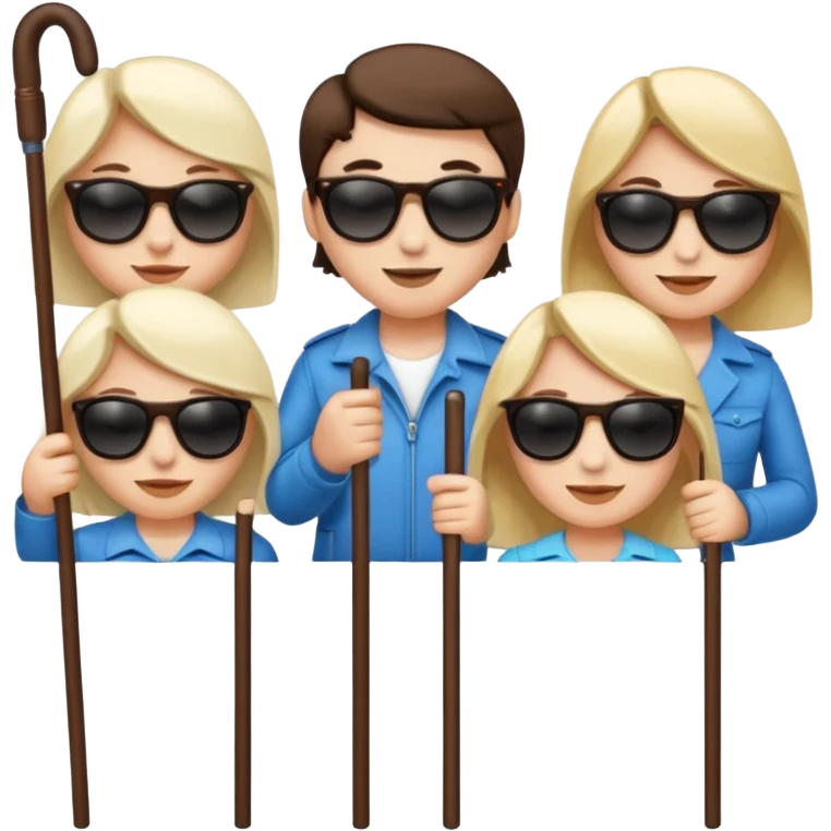 the blind leading the blind no skin tones just plain emojis with seeing canes  emoji