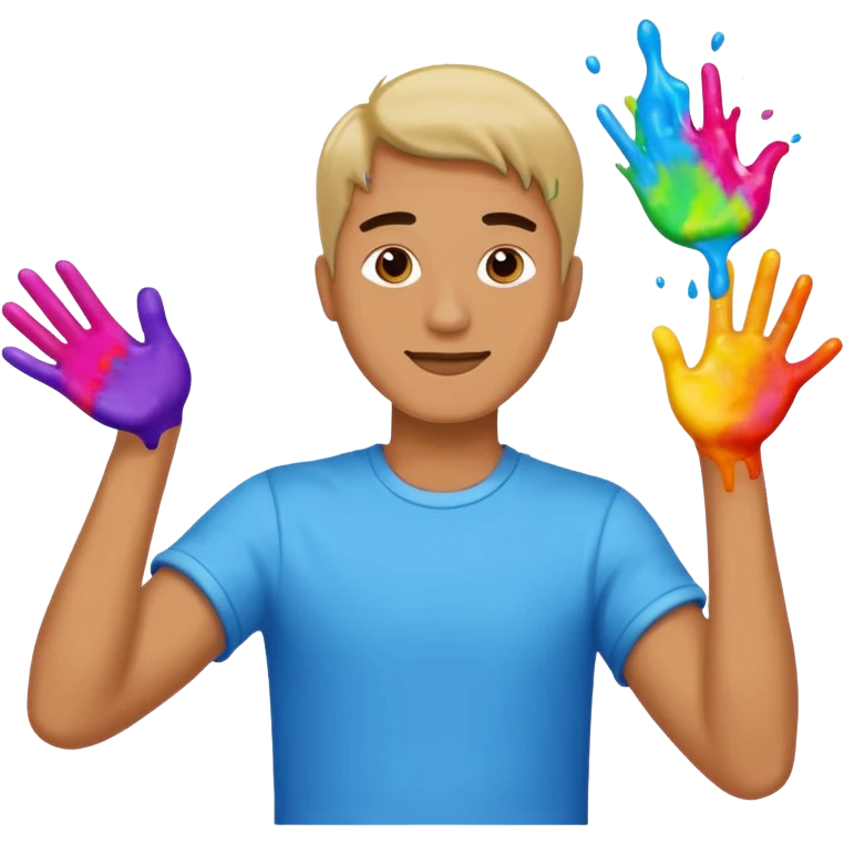 Man tossing dye emoji