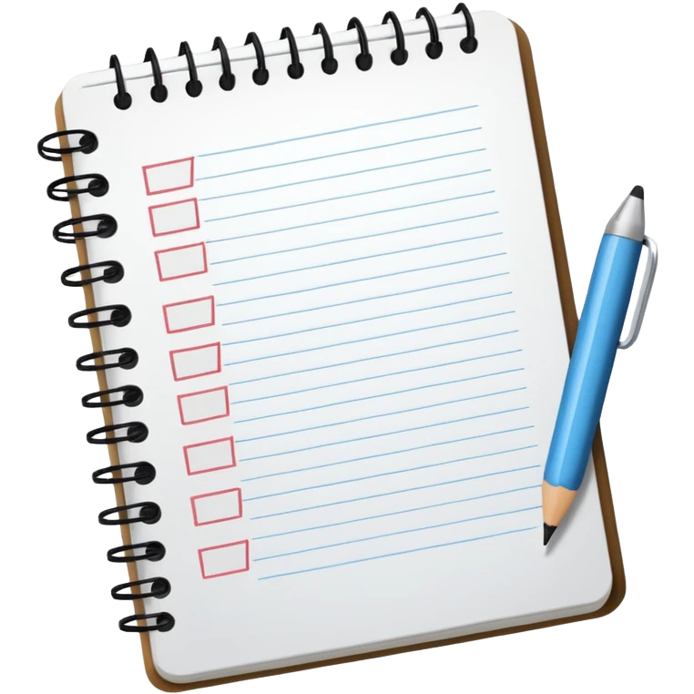 notebook with tasks checklist emoji