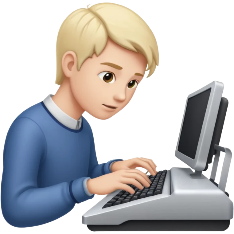 Person typing emoji