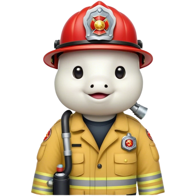 Beluga sturgeon as a fire fighter supporting union rights emoji