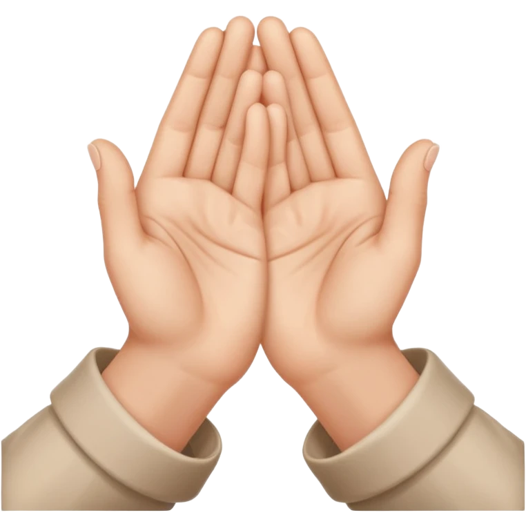 The output image should contain only one emoji.
The emoji should depict two hands gently pressed together in a prayer gesture, with the fingers interlocked tightly and creative way. emoji