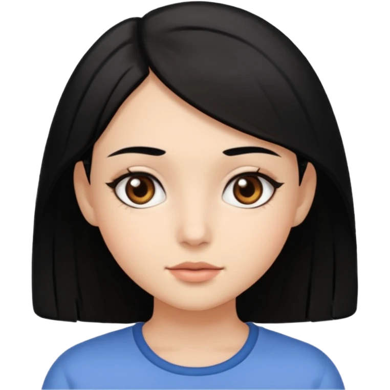сделай ей черные волосы и карие глаза и похожей на нее emoji