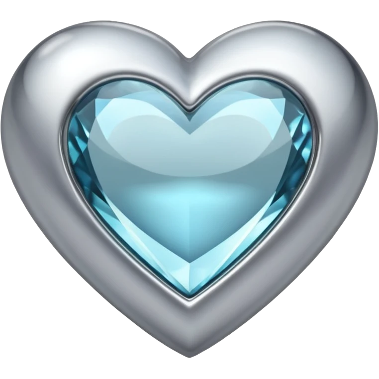 Silver gemstone heart emoji