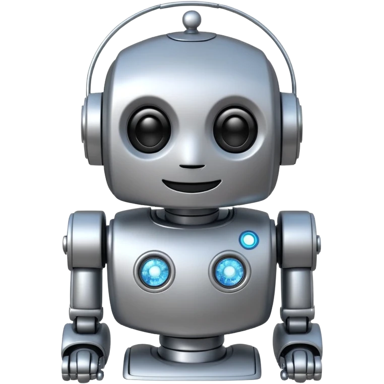robot with a smiling face and sparkles emoji