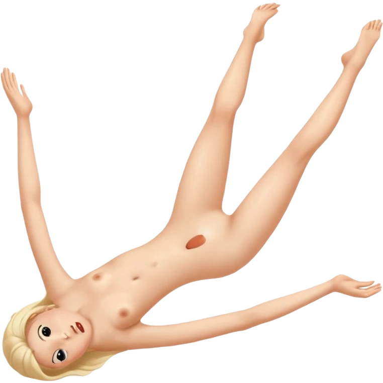 یه زن کامل لخت که پاهاش رو بالا داده و نشسته و واژنش معلومه کامل emoji
