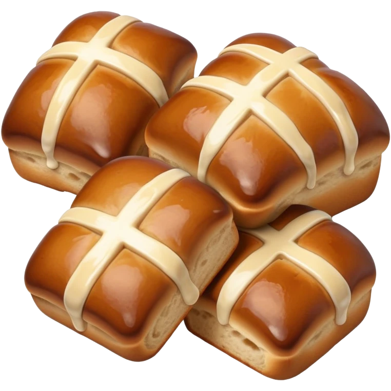 hot cross buns, Easter bread with cross on top emoji