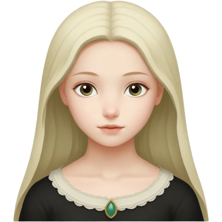 Девушка с каштановыми кучерявыми волосами и серо-зелеными глазами  emoji