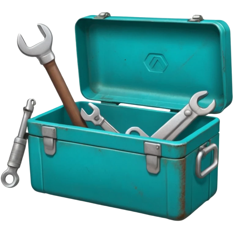 turquoise toolbox for plumber with wrench and pipe emoji | AI Emoji ...