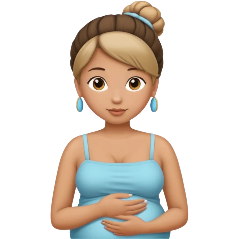 Вагітна жінка в тобіку та в гулькі emoji