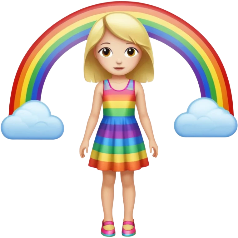girl with rainbow dress full body  emoji