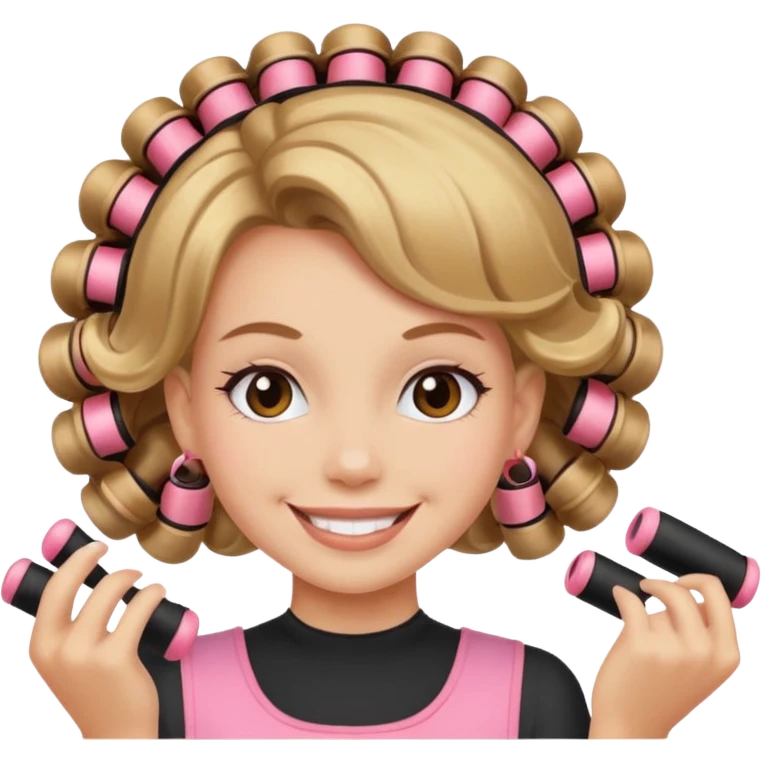 girl with hair roller emoji