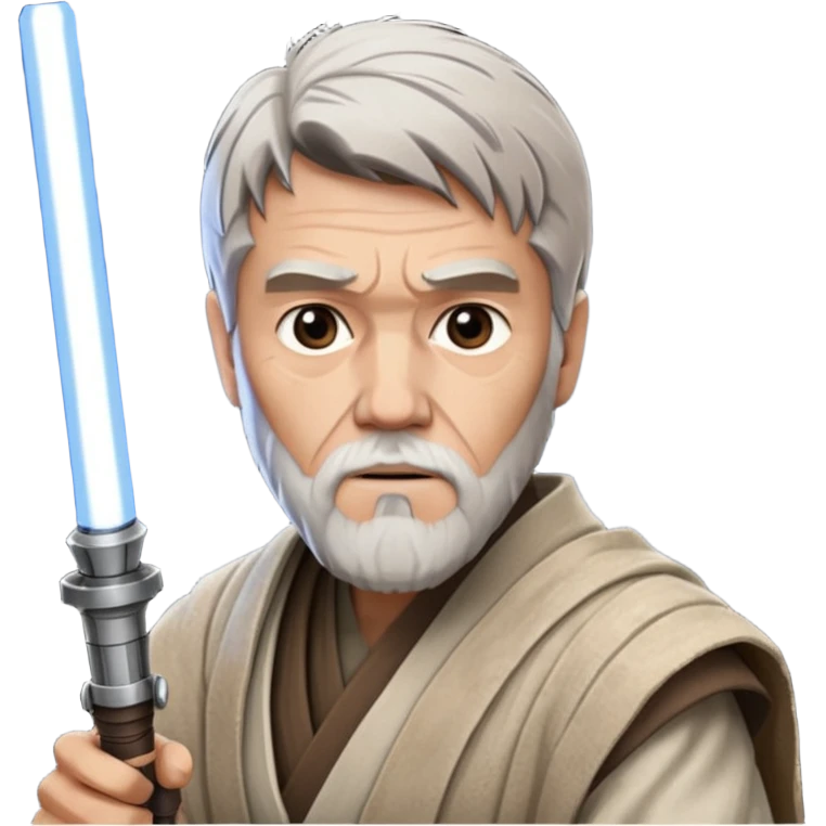 star wars master kenobi with one lightsaber emoji