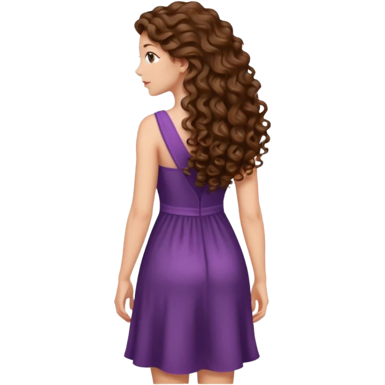 long curly hair woman back emoji