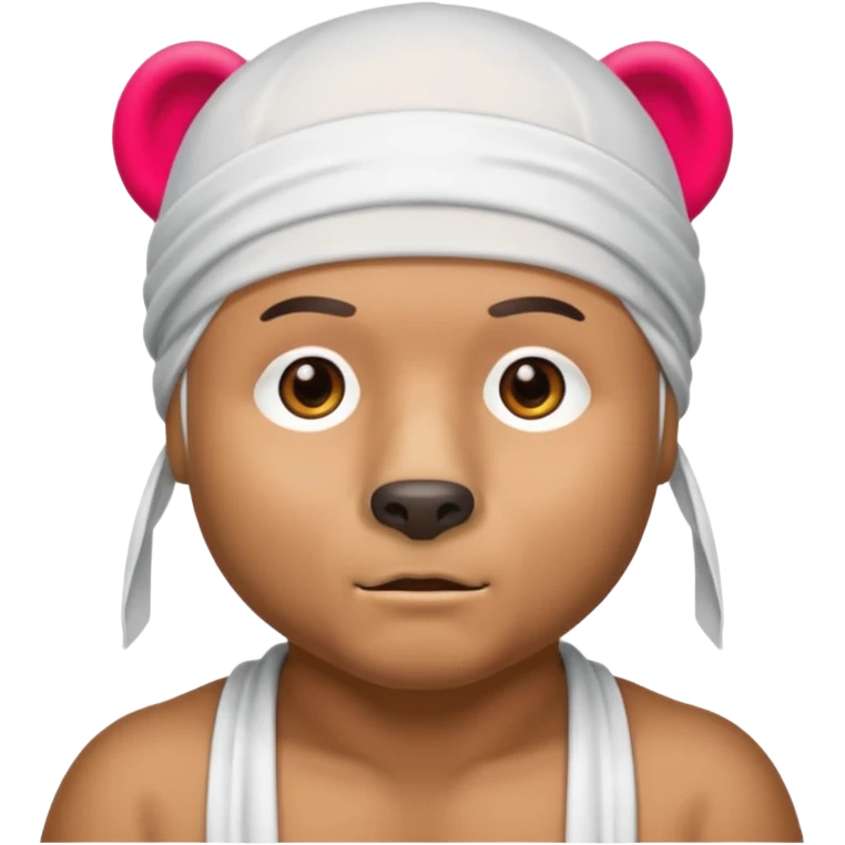 Сделай лицо медведя в белой дюраге emoji