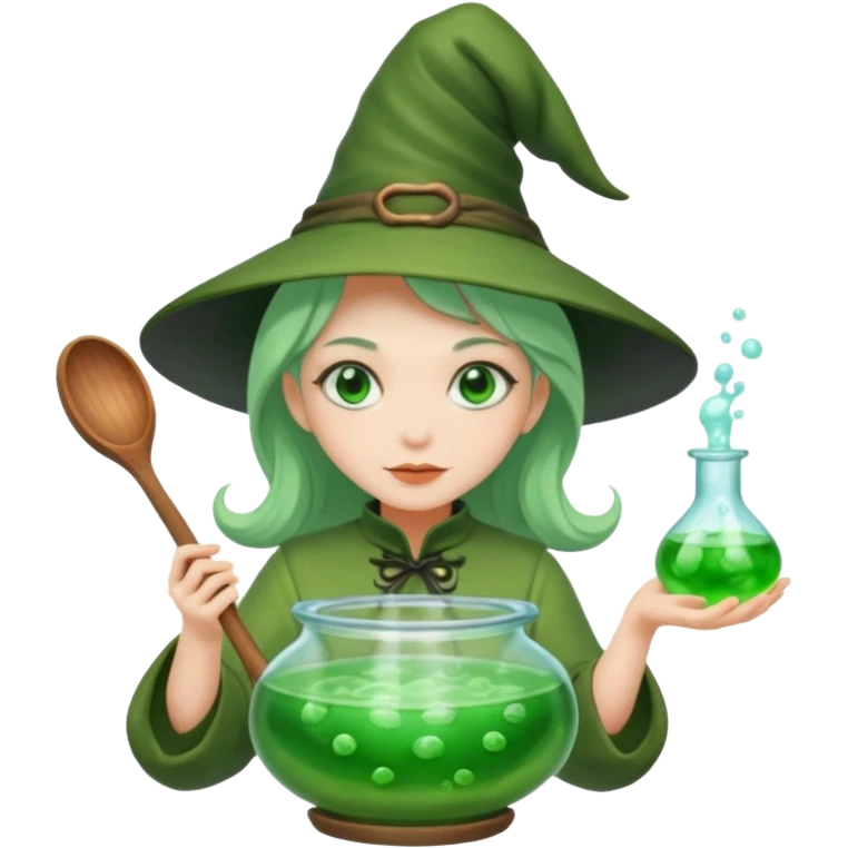 green witch cooking potion emoji