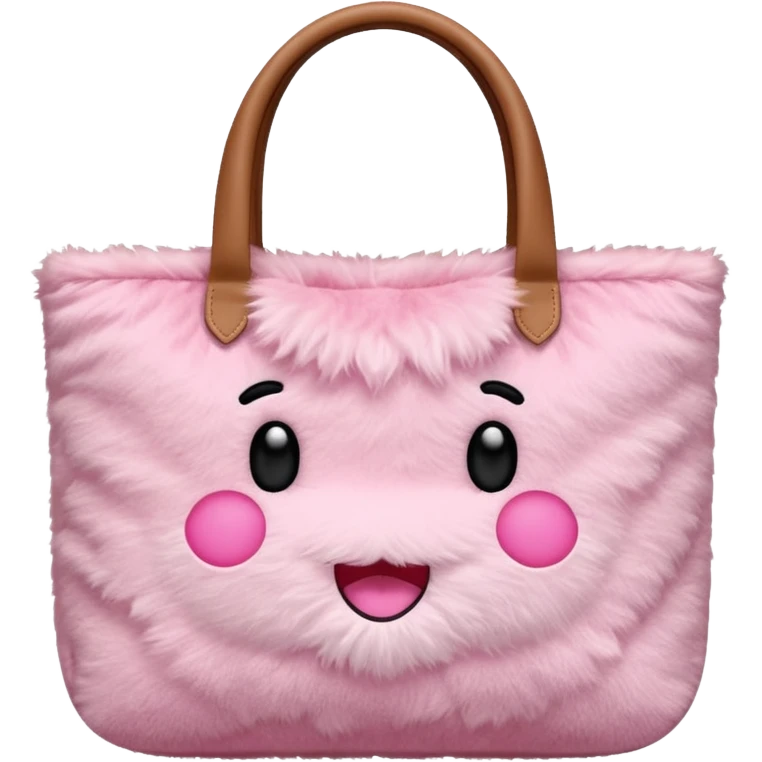 pink plush tote bag  emoji