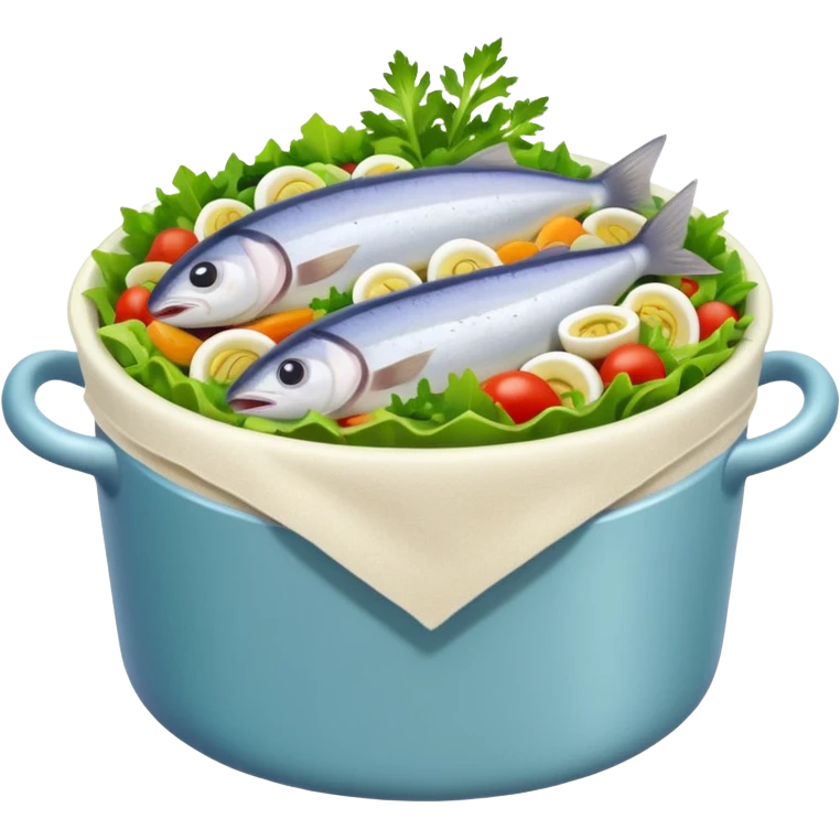 salad herring under a coat emoji