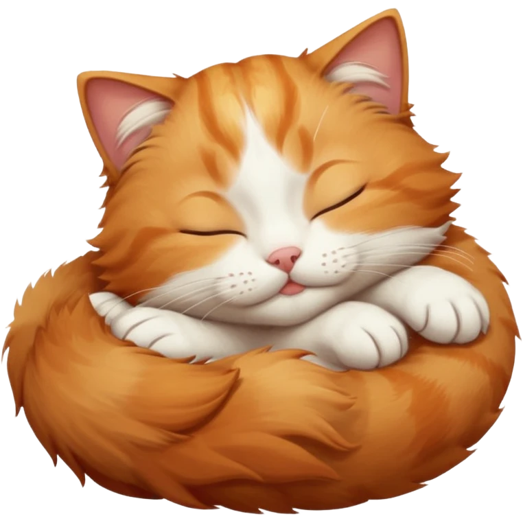 ginger and white small cat eyes closed lying down upside down emoji